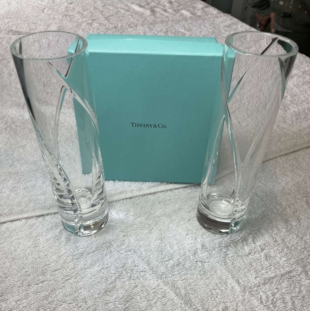 Tiffany and Co. Swirl Optic Bud VASES